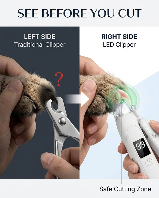 2-in-1 Electric Pet Nail Clipper & Grinder with LED Blood Line Light