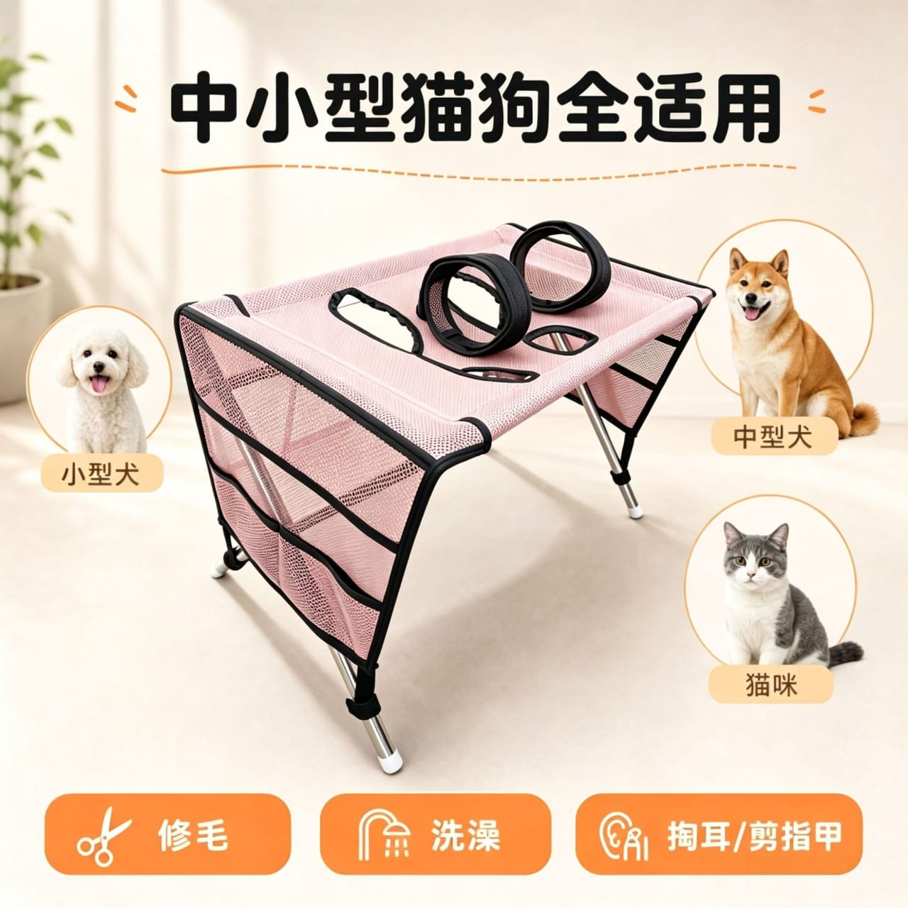 Foldable Pet Grooming Hammock Stand