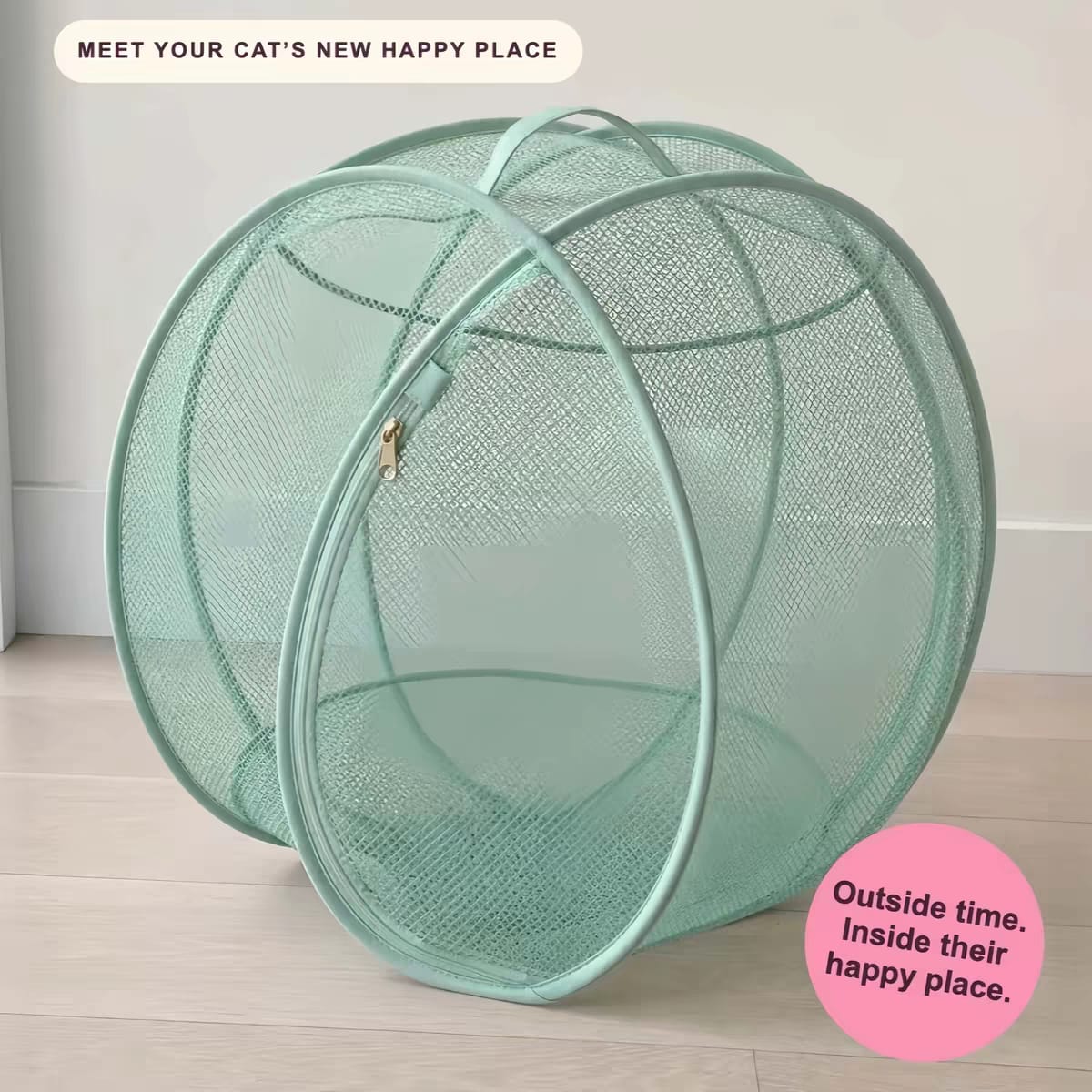 Portable Pop-Up Mesh Cat Enclosure β 360Β° Breathable Outdoor Playpen & Balcony Sunbathing Tent πΎβοΈ