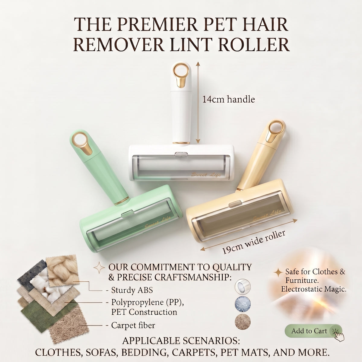 Pet Hair Remover & Reusable Lint Roller