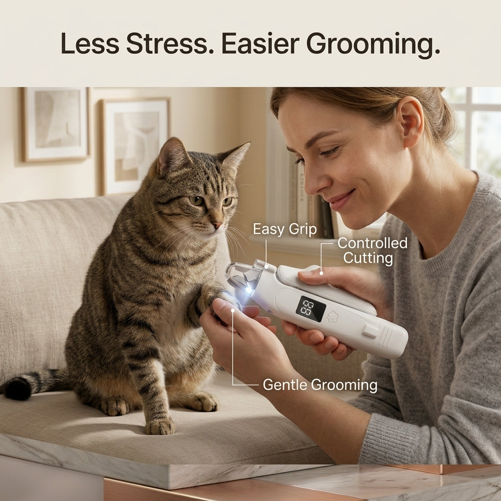 2-in-1 Electric Pet Nail Clipper & Grinder with LED Blood Line Light