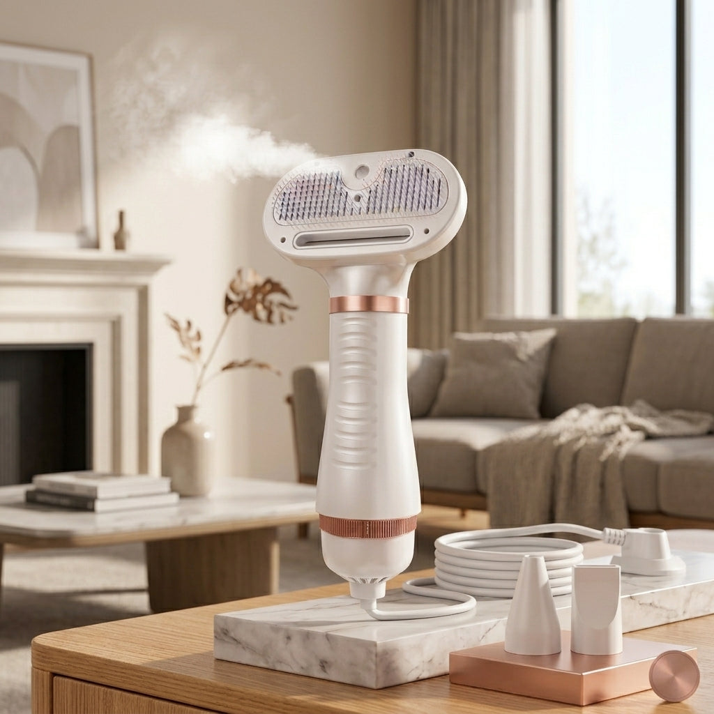Pet Hair Dryer & Steaming Grooming Brush