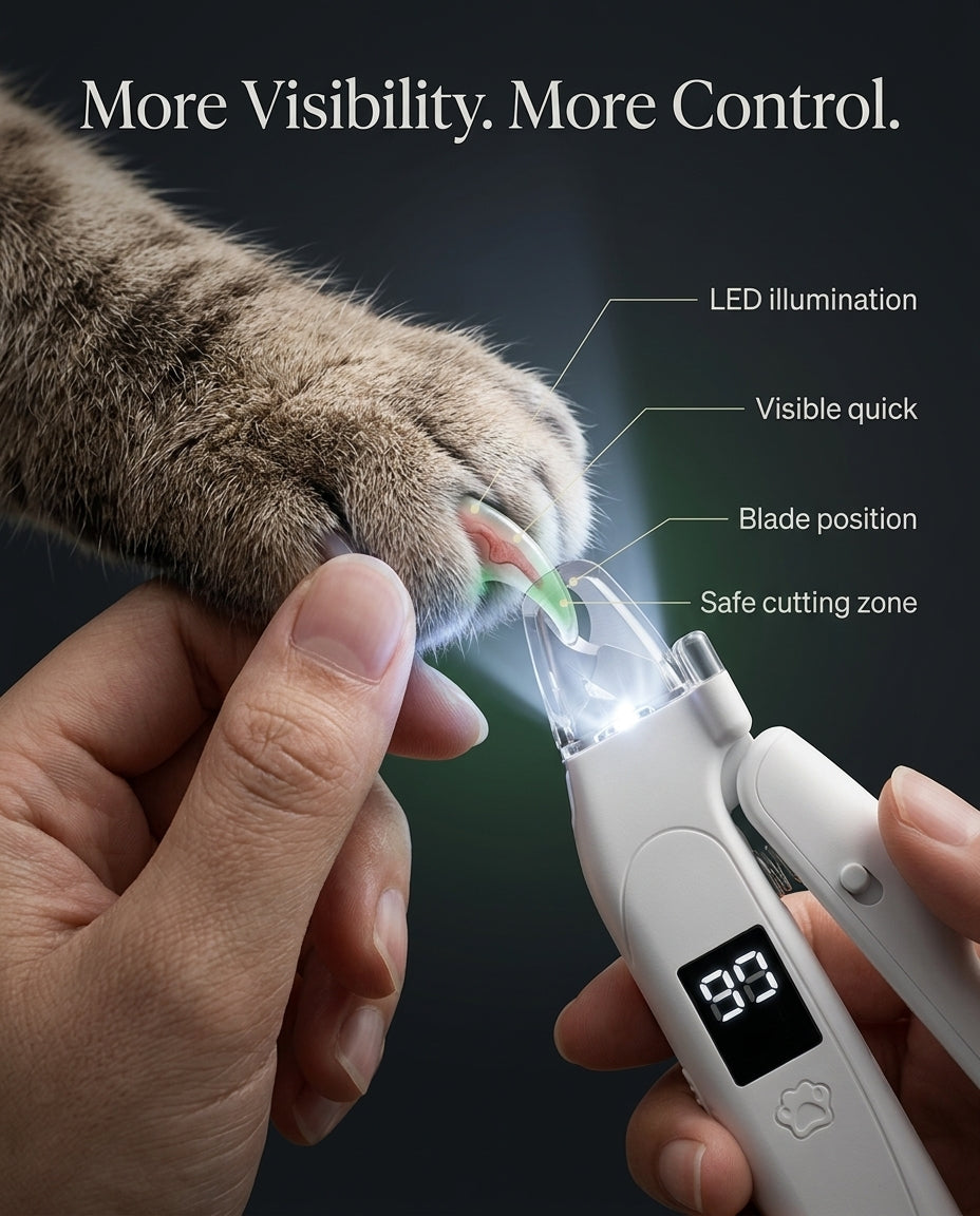 2-in-1 Electric Pet Nail Clipper & Grinder with LED Blood Line Light