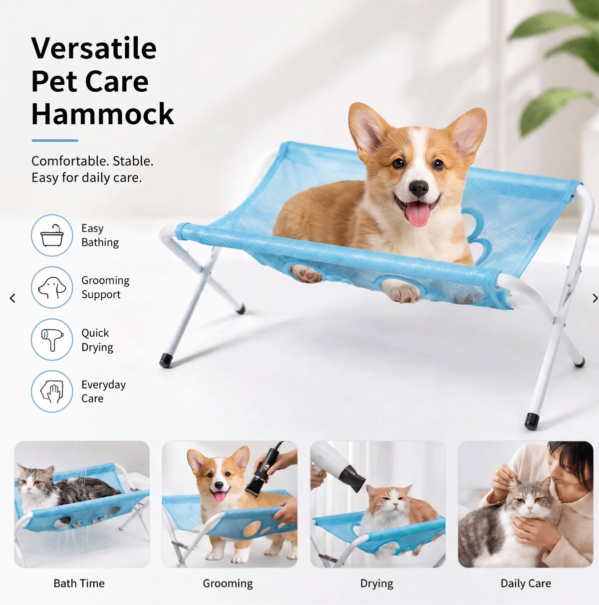 Foldable Pet Grooming Hammock Stand