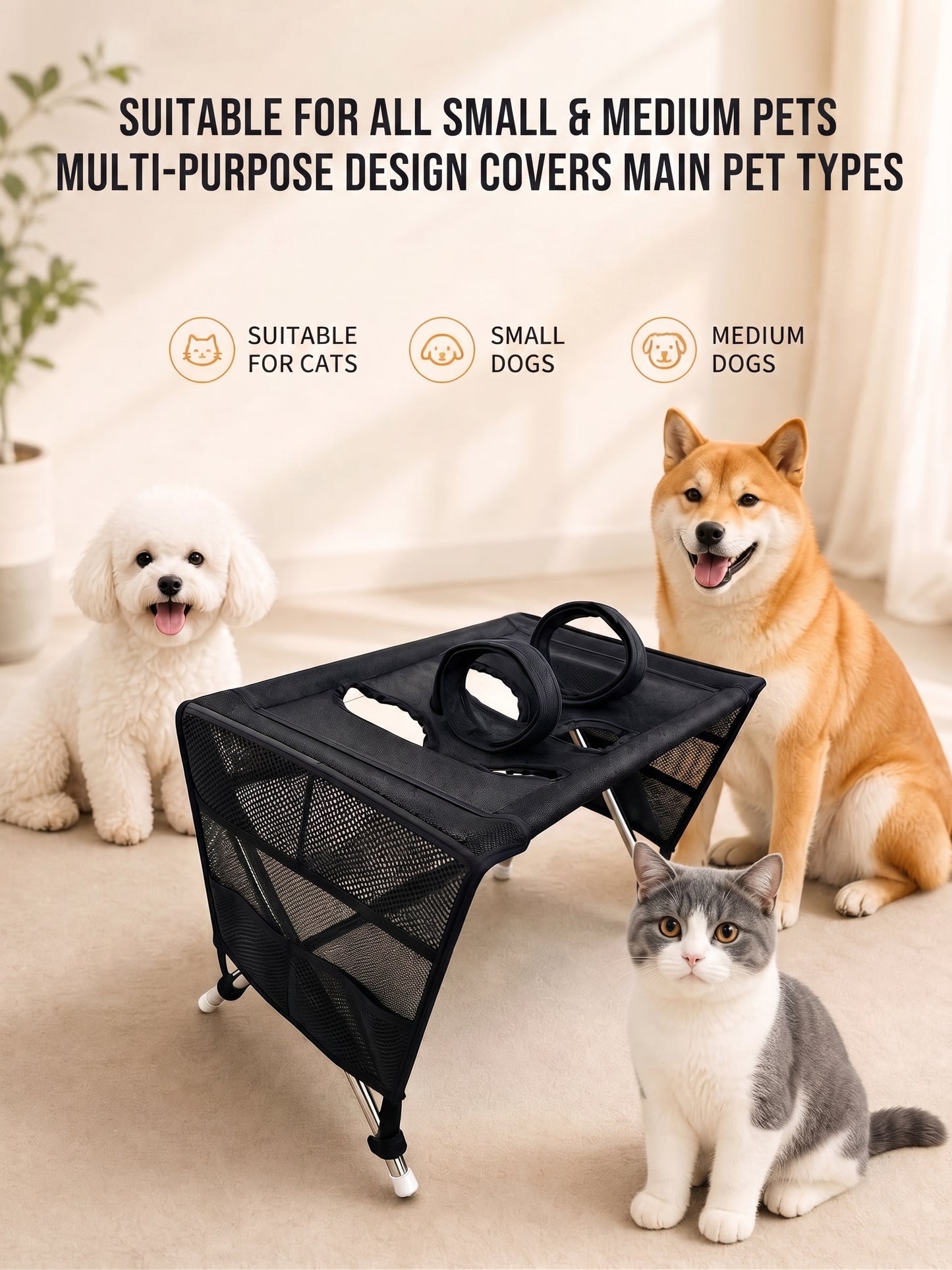 Foldable Pet Grooming Hammock Stand