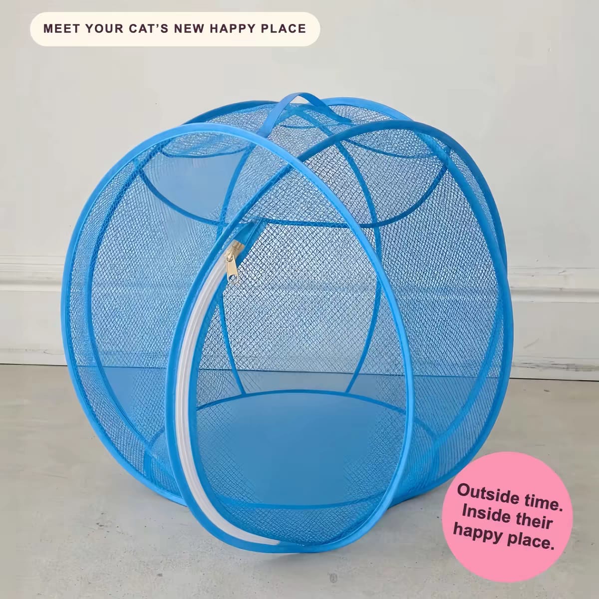 Portable Pop-Up Mesh Cat Enclosure – 360° Breathable Outdoor Playpen & Balcony Sunbathing Tent 🐾☀️