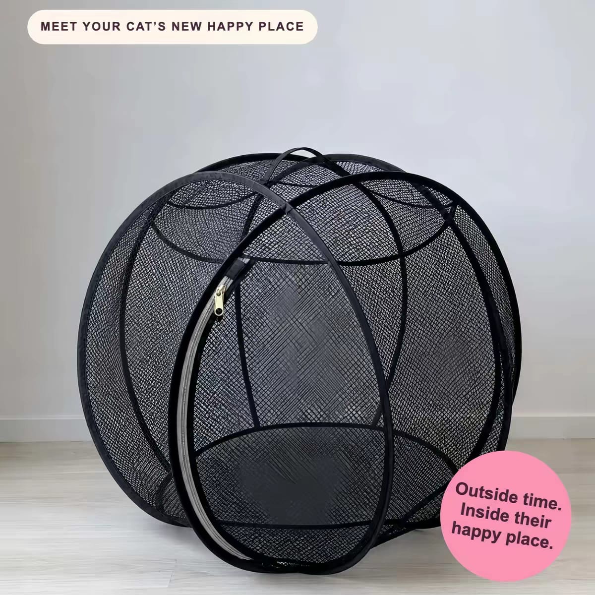 Portable Pop-Up Mesh Cat Enclosure – 360° Breathable Outdoor Playpen & Balcony Sunbathing Tent 🐾☀️