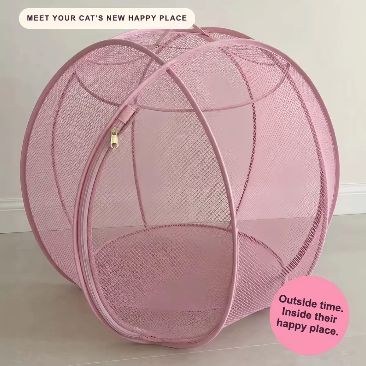 Portable Pop-Up Mesh Cat Enclosure – 360° Breathable Outdoor Playpen & Balcony Sunbathing Tent 🐾☀️